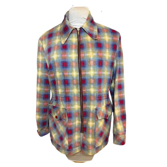 Silton California Vintage Jacket Full Zip Front Pockets Snap Cuffs Sz. M - Picture 1 of 14